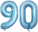 GOER Number 90 Balloons for 90th Birthday Party Decorations,42 Inch Jumbo Foil Helium Balloons for 90th Anniversary (Light Blue) by TinyTreasures Baby Boutique