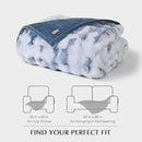 EVERGRACE Ultra Soft Luxury Fluffy Ridgeline Faux Rabbit Fur Throw Blanket, Thick Warm Bubble Throw for Bed, Cozy Plush Reversible Blankets for Couch, Chair, Sofa, Cloud Blue, 50x60 Inches, 870 GSM by CozyNest Decor