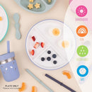 Elk and Friends Kids 6.7” Porcelain White Plates | Divided Plates | Suitable for Kids/Toddlers | Microwave & Dishwasher Safe | Non Slip | Snack Dishes | 2 Pack by TinyTreasures Baby Boutique