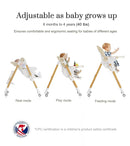 Mallify Convertible High Chairs for Babies and Toddlers, Height Adjustable Baby High Chair, High Chair with Removable Tray, Adjustable Backrest, Portable Baby Dinning Chair with Lockable Wheels by TinyTreasures Baby Boutique