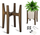 OERGKE Adjustable Plant Stand, Bamboo Mid Century Modern Indoor Plants Stands, Corner Flower Holder for Living Room, Fits 8 to 12 Inches Pots, (Pot & Plant Not Included)(Walnut, 1 Pack) by GreenHaven Gardens