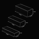 Clear Riser Display Shelf 3pcs, Desktop Rectangular Acrylic Display Shelves Storage Organizer, Acrylic Stands for Funko Pop Figure, Bags, Shoes, Spice Jars, Skincare, Cosmetics - 12-2'', 3'', by CozyNest Decor
