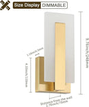 Joosenhouse Modern LED Wall Sconce Set of 2, Dimmable Hardwired Bathroom Vanity Light Indoor Wall Sconce for Hallway, Bedroom, Study, Living Room, 9.76 Inch Brass Wall Lights by CozyNest Decor