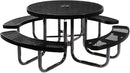 Coated Outdoor Furniture Heavy-Duty Portable Outdoor Picnic Table with Umbrella Hole, Expanded Metal Commercial-Grade Patio Dining Furniture Made in America (46" Round Top, Textured Black) by GreenHaven Gardens