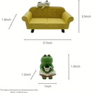 Miniature Figurines Set - Cute Frog & Cat with Mini Sofa, Tiny Desk Decor Accessories for Home Office Bedroom Shelf Table Garden Decoration by GreenHaven Gardens