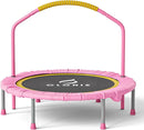 CLORIS 38in/48in Folding Trampoline - Max Load 220lbs / 450lbs Mini Trampoline Rebounder Trampoline for Adults with Adjustable Foam Handle, with safty Padded Cover Best Gift for Kids/Adult by TinyTreasures Baby Boutique