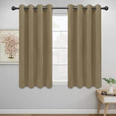 Easy-Going Blackout Curtains for Bedroom, Solid Thermal Insulated Grommet and Noise Reduction Window Drapes, Room Darkening Curtains for Living Room, 2 Panels (52x46 in,Tan) by CozyNest Decor