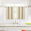 ChrisDowa Small Window Curtains for Kitchen and Bedroom - Grommet Short Thermal Insulated Room Darkening Curtains (2 Panels, Beige, 52 x 36 Inch) by CozyNest Decor