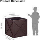SUNNYPARK Large Metal Planter Box 17”x 17”x 18”, Square Modern Brown Metal Planter Box Heavy Duty with Drainage Holes for Outdoor Garden Patio by GreenHaven Gardens