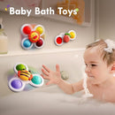 ALASOU 3PCS Pop Suction Cup Spinner Toys for 1 Year Old Boy Girl|Novelty Spinning Tops Toddler Toys Age 1-2|Sensory Baby Bath Toy for Toddlers 1-3|12 18 Months Boy Birthday Gift for Infant by TinyTreasures Baby Boutique