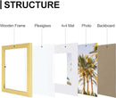 Vittanly 8x8 Picture Frames Set of 9, Shatter Resistant Plexiglass, Display 4x4 Pictures with Mat or 8x8 without Mat, Photo Frames for Wall Mount, Engineered Wood, Gold by CozyNest Decor