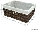 Basket of Rectangular Woven Seagrass Storage Bin with Handle,Kingwillow. (Wood&water hyacinth, Set of 3) by GreenHaven Gardens