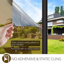 HIDBEA One Way Privacy Window Film, Daytime Mirror Reflective Heat Control UV Sun Blocking Non-Adhesive Static Cling Window Tint for Home and Office (Brown-Silver, 35.4 Inch x 32.8 Feet) by CozyNest Decor