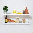 Homeforia White Floating Shelves 42 inch, High End Solid Real Wood 42inch Floating Shelf for Wall Mounted, White Wooden 42in Long Floating Shelves, Heavy Duty Bracket, 42 X 6.5 X 1.75 inches, Set of 2 by CozyNest Decor