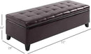 HOMCOM 51" Ottoman Storage Bench, Faux Leather Storage Chest with Lift Top, Tufted Ottoman for Living Room, Entryway, Dark Brown by CozyNest Decor