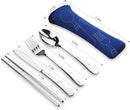 Portable Silverware Set with Case, Lengnoyp Travel Camping Utensils Set, Premium Stainless Steel Travel Cutlery Set by CozyNest Decor