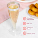 Prestee Set of 24 Silver Glitter Plastic Champagne Flutes - 4.5 oz Capacity - Shatterproof Durable Disposable Glasses - Elegant Design - Ideal for Weddings, Cocktail Parties, and Outdoor Celebrations by CozyNest Decor