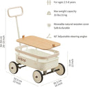 kidpop PULA-Wild 3-in-1 Kids' Pull-Along Wagon Toddlers Push Walker for 2.5-8, Removable Wooden Cover and Adjustable Handlebar, Birthday Gifts Max Weight 33 lbs (White) by TinyTreasures Baby Boutique