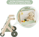 Beright Wooden Baby Walker with Roller Upgraded, Push and Pull Learning Activity Walker, Multi-Functional Kids’ Activity Toys, Develops Motor Skills & Stimulates Creativity, Green by TinyTreasures Baby Boutique
