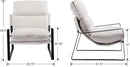 DUOMAY Modern White Sherpa Accent Chair, Comfy Lounge Lazy Chair with Metal Leg, Mid-Century Corner Arm Chair for Living Room Bedroom Office Apartment by CozyNest Decor