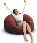 Bean Bag Chair for Adults 3FT,Soft Removable Cover for Teens/Girls Bedroom,Fluffy Giant Round Floor Beanbag Lounger Chairs (No Filler,Claret) by CozyNest Decor