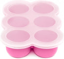 WeeSprout Silicone Freezer Tray with Clip on Lid Perfect Food Storage Container for Homemade Baby Food, Vegetable, Fruit Purees, and Breast Milk (Bright Pink, Six 3 Ounce Sections) by TinyTreasures Baby Boutique