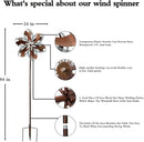Garden Wind Spinner,Flower Wind Spinner,Outdoor Metal Wind Sculpture & Spinner Large 23 inch Dia 84 inch Height Kinetic Windmill for Garden Yard by GreenHaven Gardens