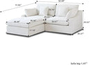 JACH Sectional Couches for Living Room, Cloud Sectional Couch with Deep Seat, Love Seat Modular Sofa with Chaise, Covers Removeable & Washable, Sofas Furniture for Living Room, White by CozyNest Decor