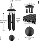 ASTARIN Outdoor Memorial Wind Chimes, 36 in with 6 Heavy Tubes, Deep Tone for Garden Hanging Decor, Sympathy Gifts. Black by CozyNest Decor
