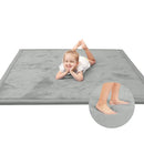 Baby Play Mat for Floor,1.3" Thick Memory foam Tummy Time Mat,Water Repellent Soft Velvet Nursery Rug,Extra Large Non Slip for Crawling,Toddlers,Infants,kids,Tatami Style for Living Room(Light Grey) by TinyTreasures Baby Boutique