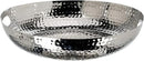 MyGift 14 Inch Deluxe Decorative Dish Tray Centerpiece Base, Silver Tone Plated Hammered Aluminum Fruit Bowl Serving Platter with Cutout Handles - Handcrafted in India by CozyNest Decor
