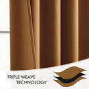MIULEE Golden Brown Back Tab Blackout Curtains 63 Inch Length 2 Panels Set for Living Room Bedroom Privacy, Rod Pocket/Pinch Pleat Thermal Insulated Room Darkening Pleated Light Blocking Drapes by TinyTreasures Baby Boutique