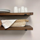 Rustic Shelves with J-Brackets Set of 2, Industrial Shelf, Kitchen Shelves, Solid Wood, Decorative Wall Storage, Heavy Duty, URBANDI (Provincial, 48Wx8D)