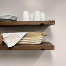 Rustic Shelves with J-Brackets Set of 2, Industrial Shelf, Kitchen Shelves, Solid Wood, Decorative Wall Storage, Heavy Duty, URBANDI (Provincial, 24Wx8D) by CozyNest Decor