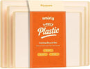 SMIRLY Plastic Cutting Board Set 3 Pieces, Non-Slip Dishwasher Safe Chopping Boards for Kitchen, Cream White by CozyNest Decor