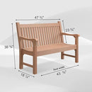 Psilvam 2-Person Poly Lumber Outdoor Bench with 700 Lbs Weight Capacity – Weatherproof Garden Seating for, Balcony Porch & Park, All-Weather Fade-Resistant Patio Furniture (Teak Color) by CozyNest Decor