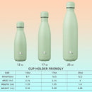 Insulated Water Bottles,25 oz Double Wall Stainless Steel Vacumm Metal Flask for Sports Travel,Macaron Green by CozyNest Decor