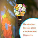 Starsoul Mosaic Flowers Hot Air Balloon Solar Lantern Glass Outdoor Hanging Hot Air Balloon Solar Flickering Flame Light Waterproof Garden Patio Yard Party Decorations by GreenHaven Gardens