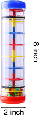 2 Pack Rainmaker Rain Stick Musical Instrument for Babies, Toddlers and Kids, 8 Inch Rainfall Rattle Tube Rainstick Shaker Toy by TinyTreasures Baby Boutique