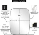 ANDY STAR Chrome Oblong Mirror, 32x40 Inch Polished Chrome Oval Mirror for Bathroom with Stainless Steel Metal Frame, Wall Mouned for Bathroom, Living Room, Entryway by CozyNest Decor
