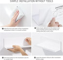 Acrylic Wall Floating Shelves Set of 2, Wall Shelves White 12 Inch Adhesive Wall Organizer Adhesive Shelf for Bathroom, Kitchen, Bedroom, Office, Gaming Room, No Damage, No Drill by CozyNest Decor