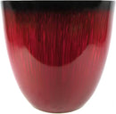 (EPR18-105 Large Egg Shaped Planter - Modern Indoor & Outdoor Decorative Flower Pot/Box (18 Inch, Red Flower) by CozyNest Decor