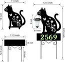 Address Signs for Houses,YY Gardenia Solar Lantern Garden Stake with Glow in the Dark House Numbers-Waterproof Outdoor Yard Sign with Solar Power-Elegant Garden Decor (Cat Black) by GreenHaven Gardens