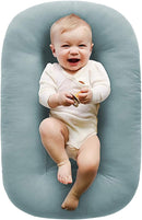 Baby Lounger, Baby Lounger for Newborn 0-12 Months, Portable Infant Lounger Soft Cotton Breathable for Home & Travel (Blue) by TinyTreasures Baby Boutique