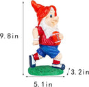 Outdoor Gnome Sculpture Garden Gnome Rugbyl Player Statue, 9.8" Tall Resin Outdoor Decoration, Red and Blue Sports Theme The for Rugby Enthusiasts by CozyNest Decor
