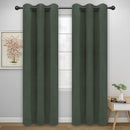 Easy-Going Blackout Curtains for Bedroom, Solid Thermal Insulated Grommet and Noise Reduction Window Drapes, Room Darkening Curtains for Living Room, 2 Panels (42x95 in, Greyish Green) by CozyNest Decor