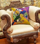 Kandinsky Contemporary Throw Pillow Cover - Circles 2 Modern Pillowcases Mid-Century Abstract Toss Cushion Farmhouse Chair Cushions Hand Embroidered Wool 18x18 Inch by CozyNest Decor