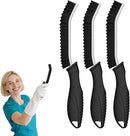 Crevice Cleaning Brushes, Cleaner Scrub Brush Tool for Hard to Reach Tight Space, Home Essentials, Serrated Scrub Brushes, Cleaning Supplies for Shower, Bathroom, Kitchen, Toilet (3, Black) by CozyNest Decor