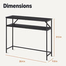 Amazon Basics Rectangular Console Table with Storage Shelf, Steel Frame, 39x31x11.8 in, Black by CozyNest Decor