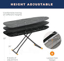 Ironing Board, Compact and Space Saver Ironing Board with Extra Thick 3 Layers Cover, Height Adjustable, Easy Storage with Smart Hanger and Heavy Duty Steel Legs, Black (13x43) by CozyNest Decor